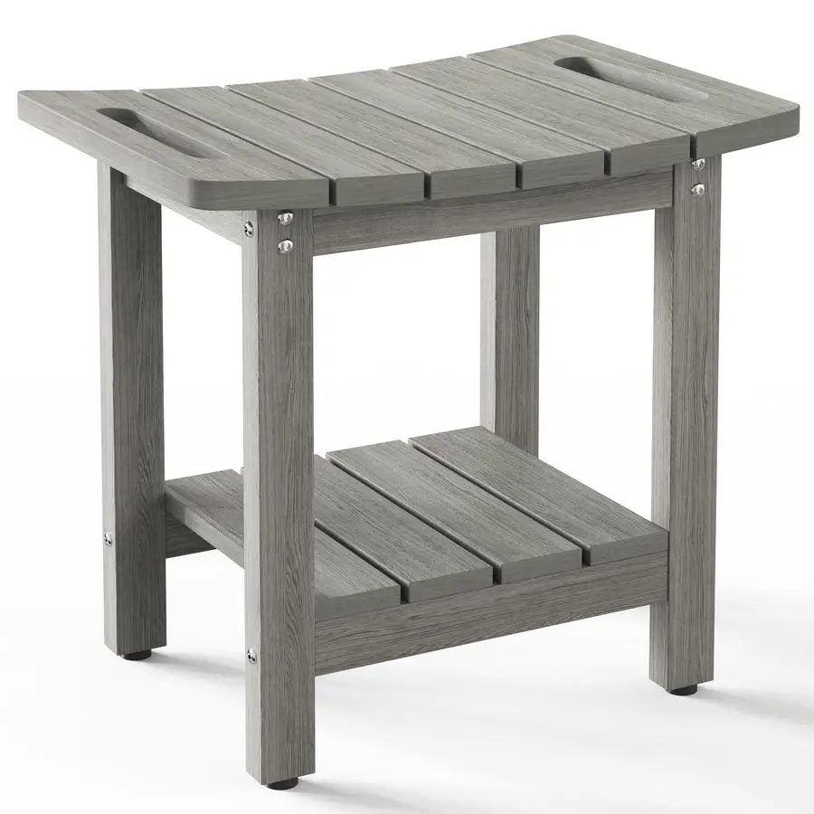 

Shower Benches for Inside Shower, Shower Stool with SpaceEfficient Storage Shelf, Waterproof Shower Chair Seat for Spa BathroomL