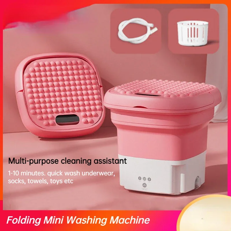 

Mini Washing Machine Portable Washing Machine Underwear with Dryer Bucket Socks Clothes Washer Camping Folding Home Appliance