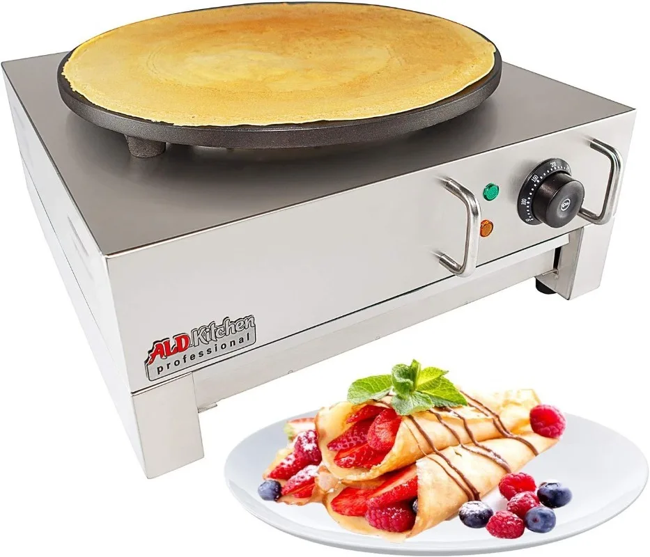 Crepe Maker Commercial | Electric Pancake Maker | Nonstick 16” Plate | 110V (Single)