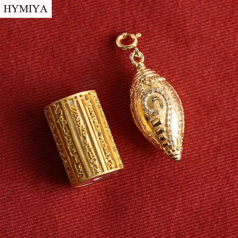 

100% 925 Silver Tibetan OM Mantra Charm Buddhist Conch Shell Amulet Good Luck