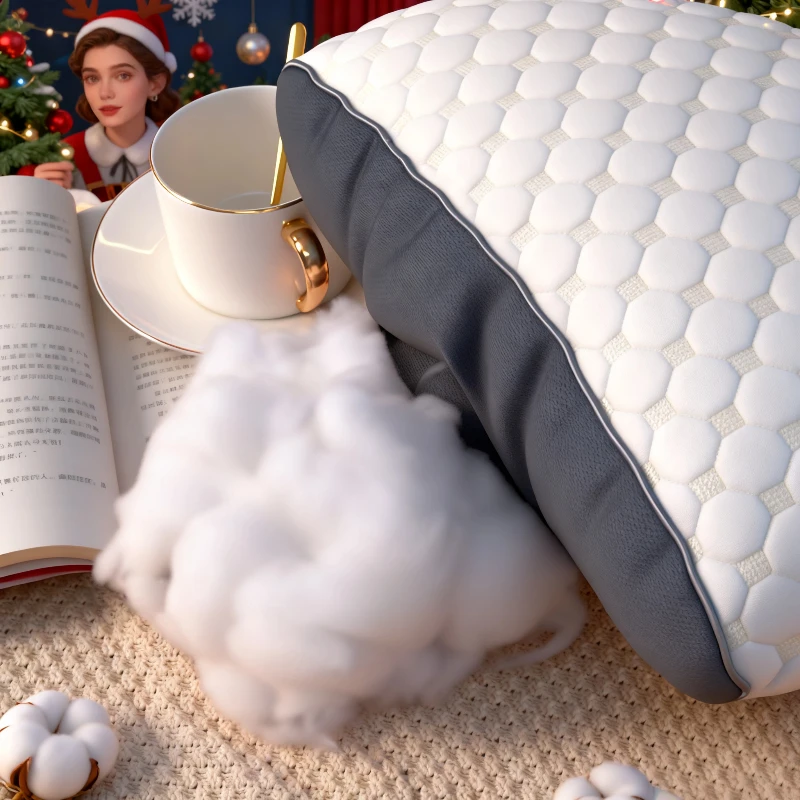 e Non Collapsible Knitted Cotton Pillow Core Adult Pair Hotel Accommodation Household image 2