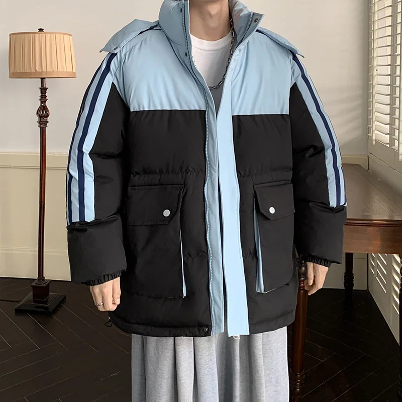 

Autumn Winter Skiing Thickened Hooded Warm Coat Men Down Jacket Mountaineering Hunting Parka Casual Fleece-lined Casual Skiing