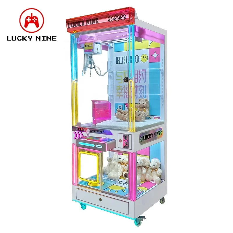 Newest High Quality Fully Transparent Doll Machine Coin Operated Crane Machine Toy Claw Game Machine