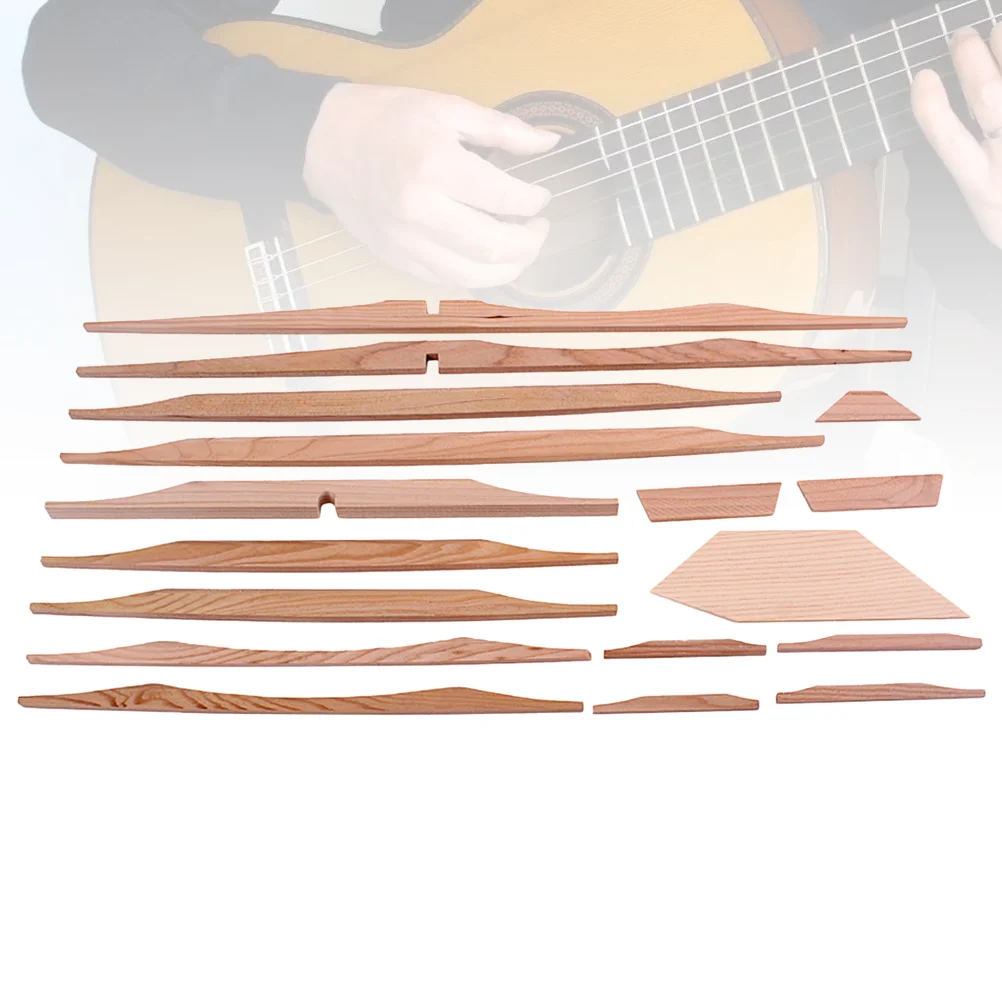 

17 Pcs Bass Guitar Accesories Luthier DIY Accessories Spruce Brace Wood Kit Pickup Ballad