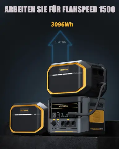 VTOMAN FlashSpeed1500 Extrabatteri 1548 Wh för VTOMAN FlashSpeed1000/FlashSpeed1500 kraftstation med 1500 W (3000 W topp) 8 best sales utomhusbatteri - №6