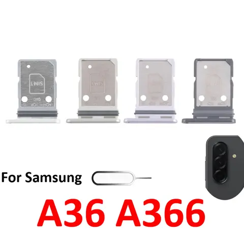 For Samsung Galaxy A36 5G A366 Phone New SIM Tray Chip Card Slot Drawer Holder Pocket Parts With Pin Black Grey Green White