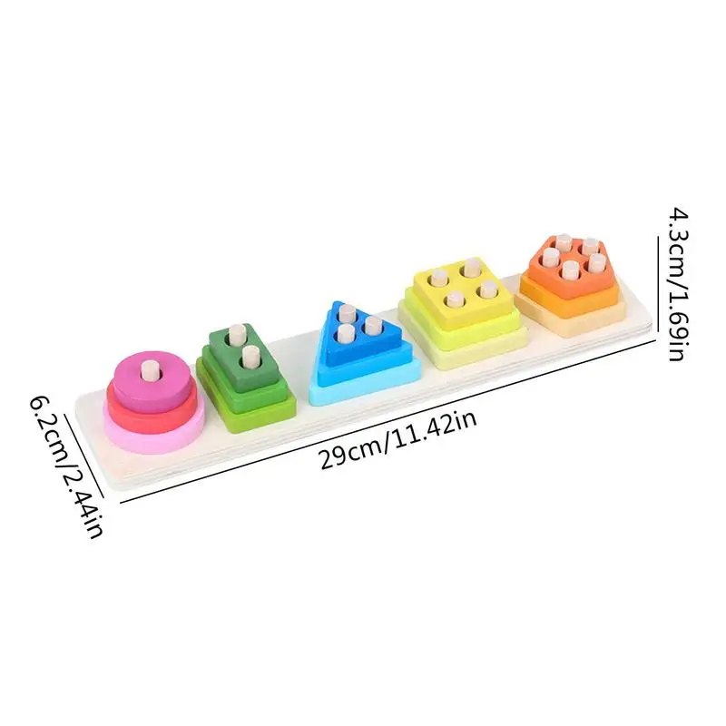 Shape Sorter Color Shape Recognition Stacker Sorter Preschool Educational Toys Learning Puzzles Gift For 4 5 6 Years Old Kids