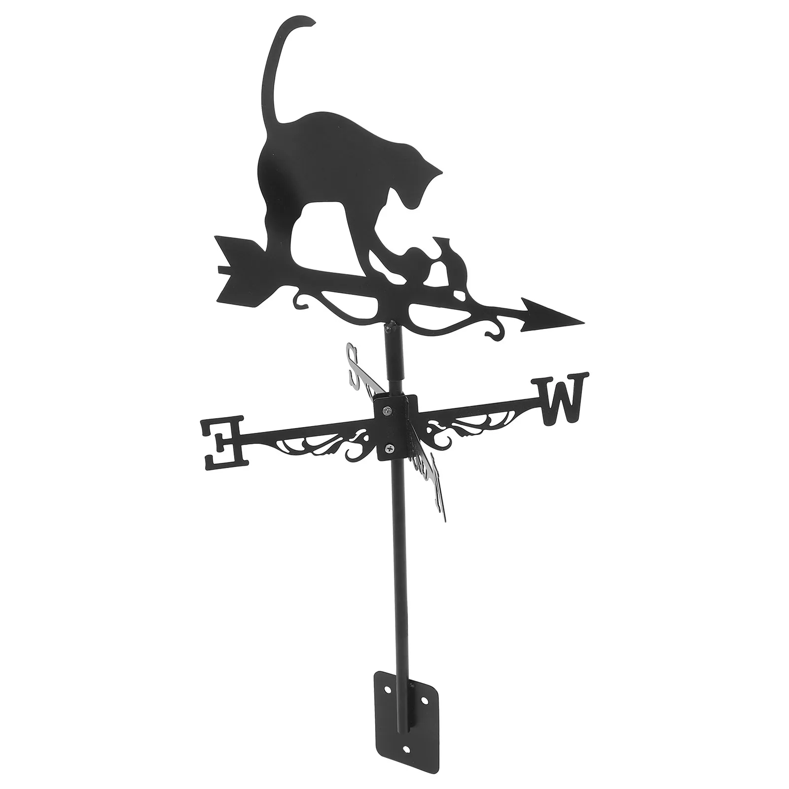 Decorative Stainless Steel Cat Weathervane for Garden Yard Deck Pavilions Barn Garage Wind Direction Indicator Easy Install