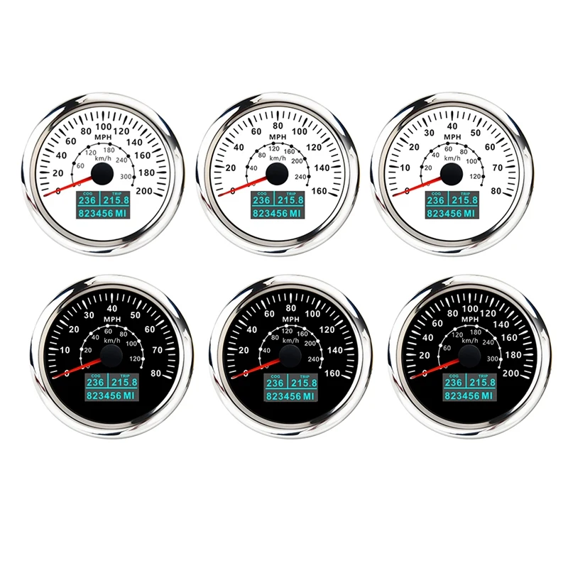 85MM GPS Speedometer 3 In 1 LCD Display Speed Odometer W/COG Trip Total Mileage For Car Boat Marine