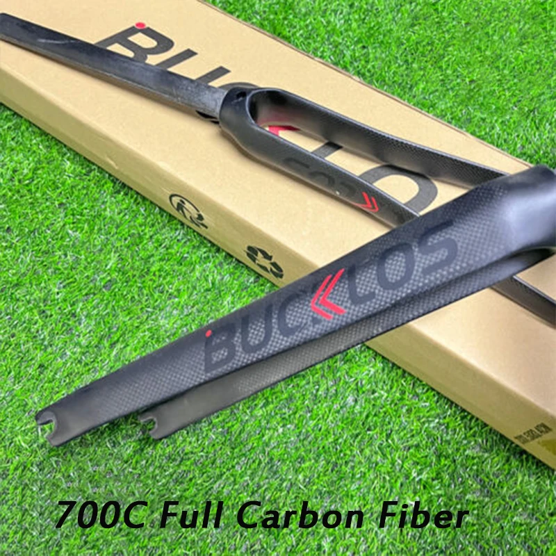 

BUCKLOS 700C Bicycle Fork Carbon Fiber Road Bike Rigid Fork Ultralight Straight Tube Bicycle Fork 1-1/8'' Road Cycling Parts