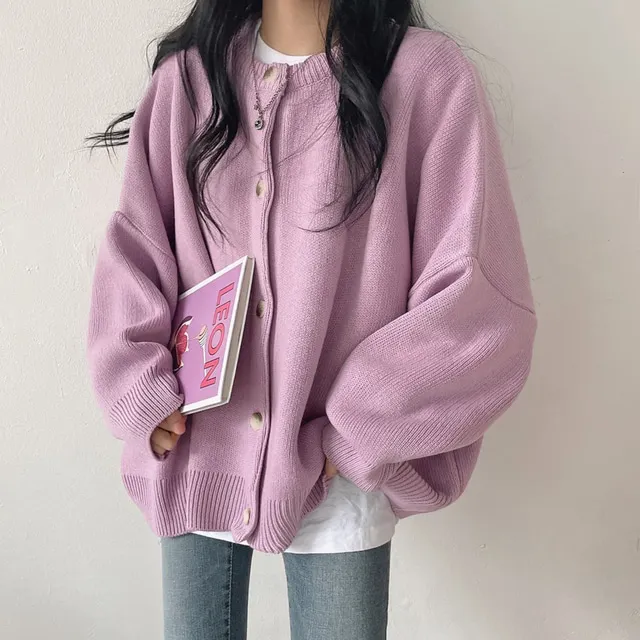 

Шикарный свободный вязаный свитер Lazy Sle, кардиган, женский модный повседневный зимний кардиган из полиэфирного волокна 00% открытый кардиган, трикотаж