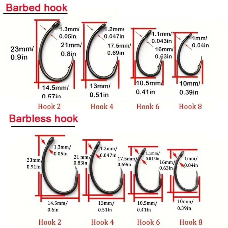 6x Carp Fishing Barbed/Barbless Hook Ready Made Tied Rig With Fishing Line Size 2#4#6#8 Fishing Tackle Accessories Equipment