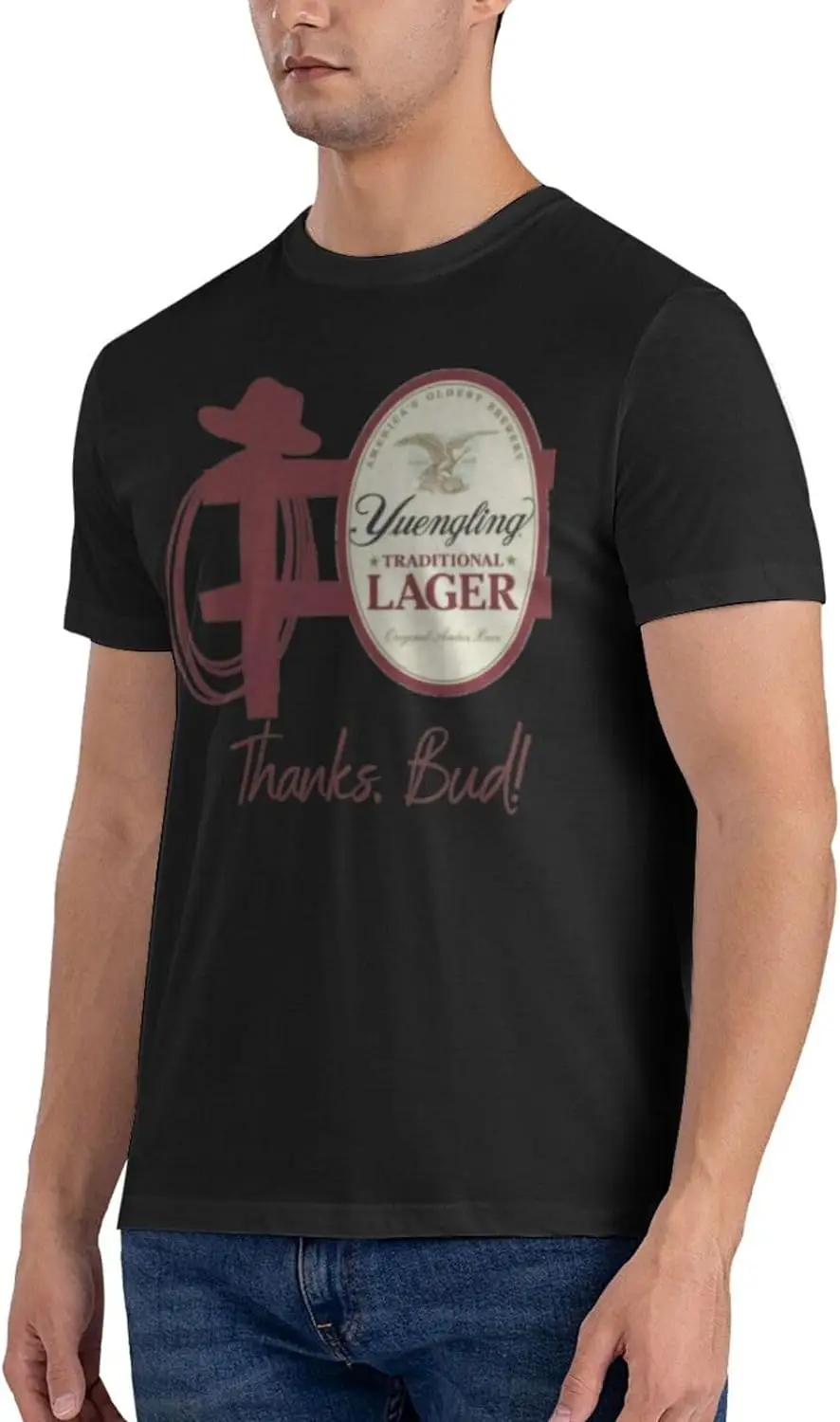 Yuenglings Men's Classic Unisex Cotton T-Shirt for Men & Women, Classic Tee Black