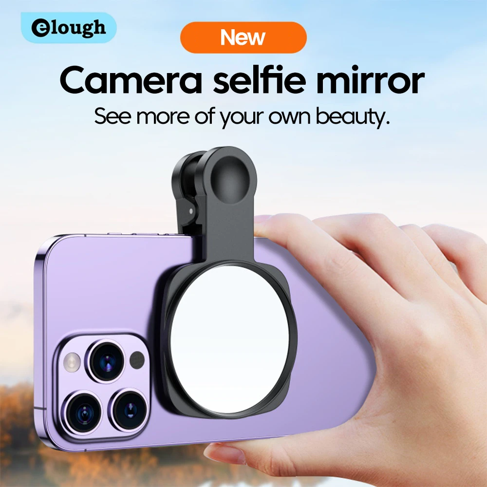 

Зеркало для камеры Elough для смартфона, зажим для съемки, универсальное зеркало для селфи для телефона, задняя часть объектива HD, зеркало-отражатель для селфи