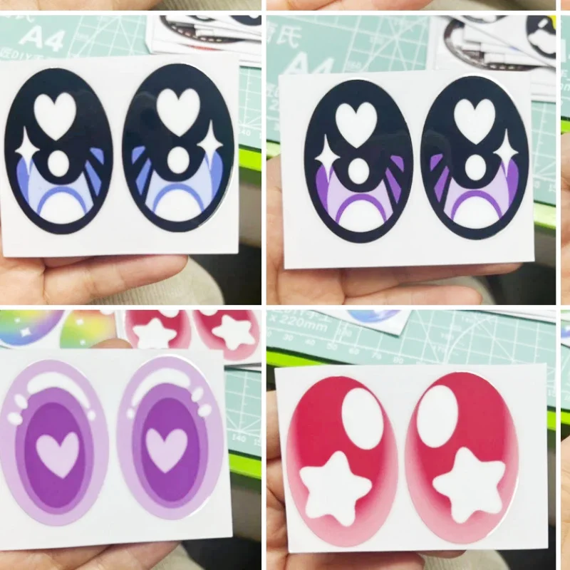 Per 58 centimetri Labubu Zimomo Lenti A Contatto Occhi FAI DA TE Makeover Eye Patch Personalizzabili Bambola Ciglia Adesivi Labubu Adesivo Occhi Decalcomanie