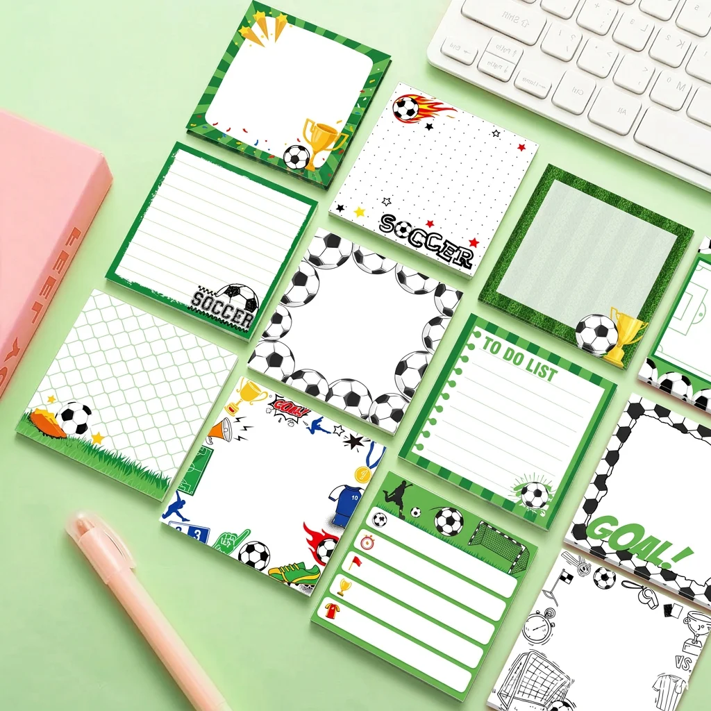 Decorative Memo Pads Compact Soccer Memo Pad Square Sticky Notes Practical Soccer Sticky Notes For DIY Decoration Office