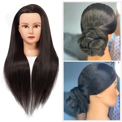 Manikin Head with synthetic Hair, Practice Cosmetology Mannequin Head, DIY Hairdressing Training Braiding Heads Set for Girls