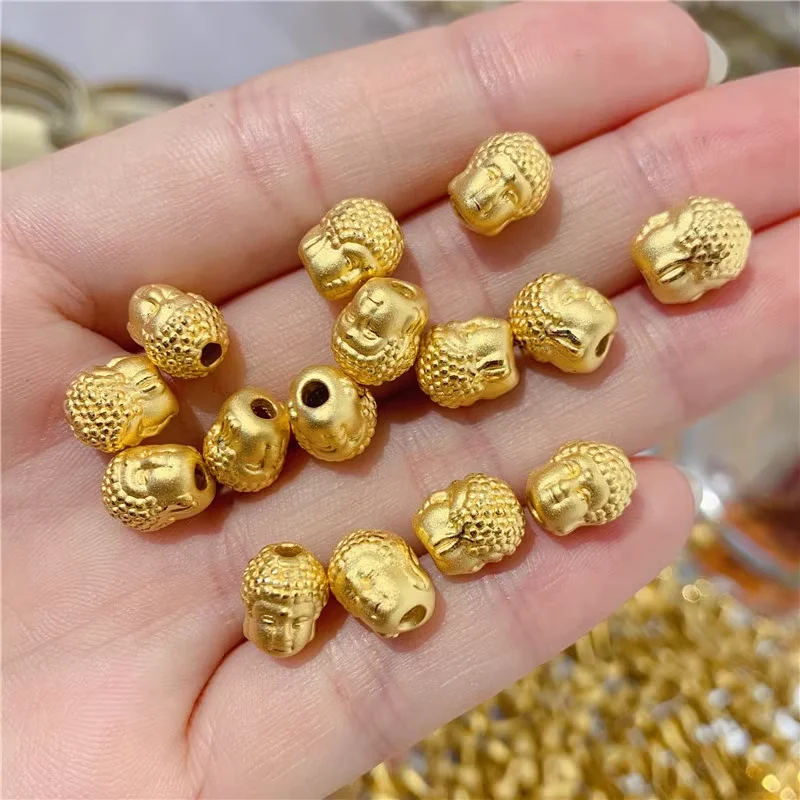 

1pcs Pure 999 24K Yellow Gold Women Bless Buddha Head Bead Pendant 0.8-1g