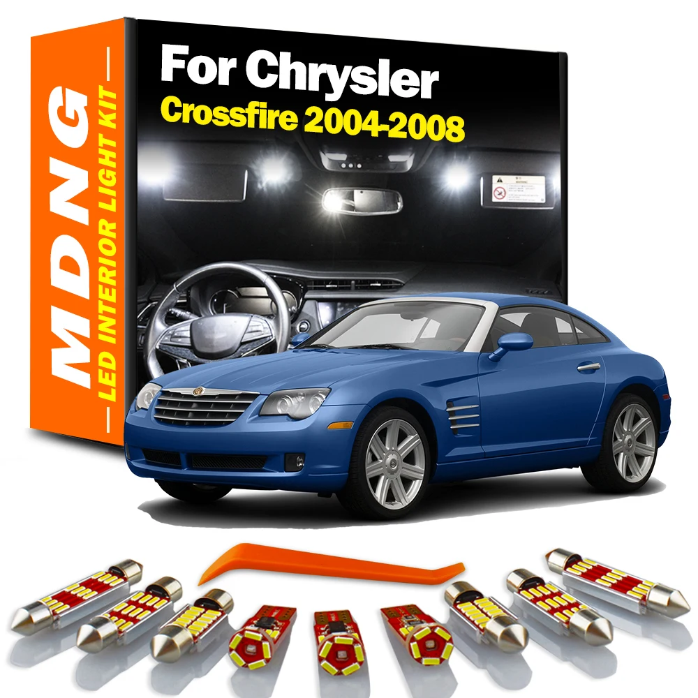 

MDNG 8 шт. Canbus автомобильная лампа для внутреннего интерьера, карта заднего вида для Chrysler Crossfire 2004 2005 2006 2007