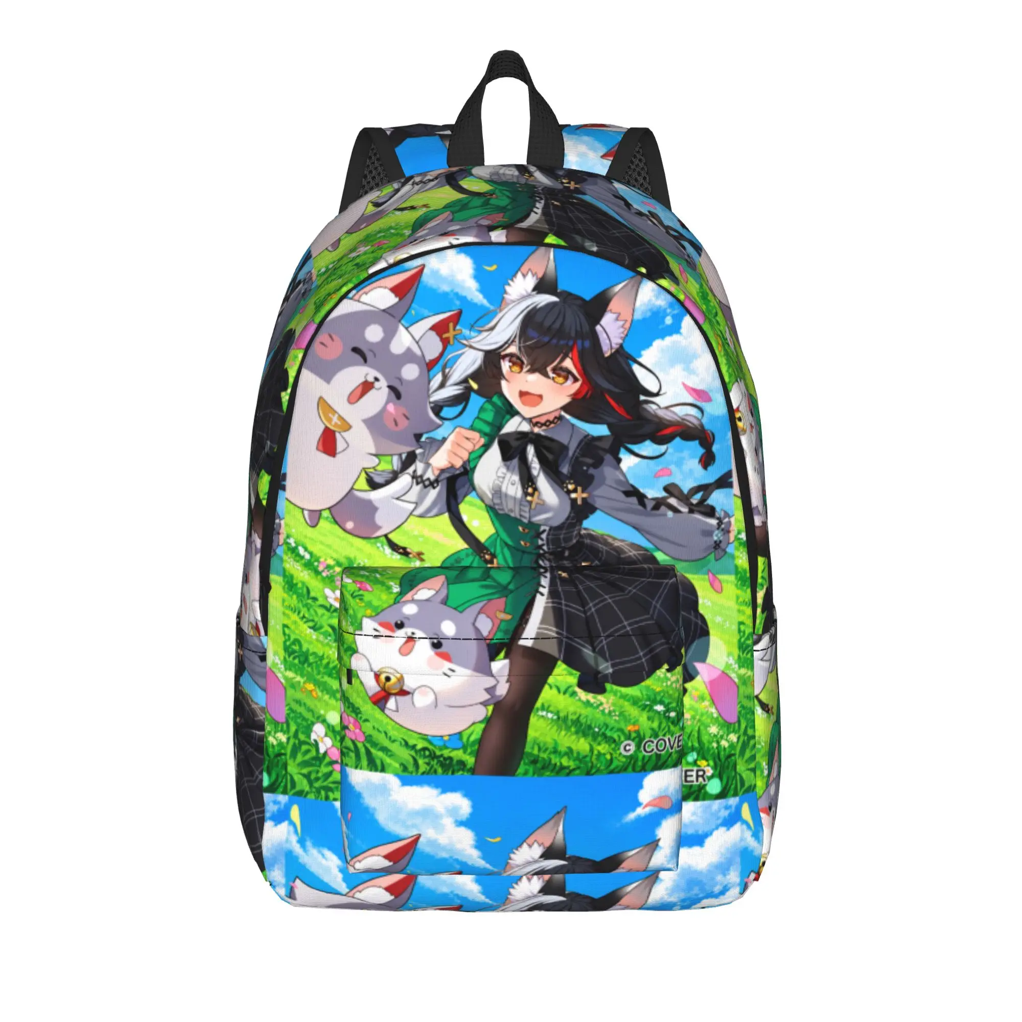 Hololive Gamers Ookami Mio Outdoor Backpack  Youth Polyester Camping Backpacks Pattern Stylish School Bags Rucksack
