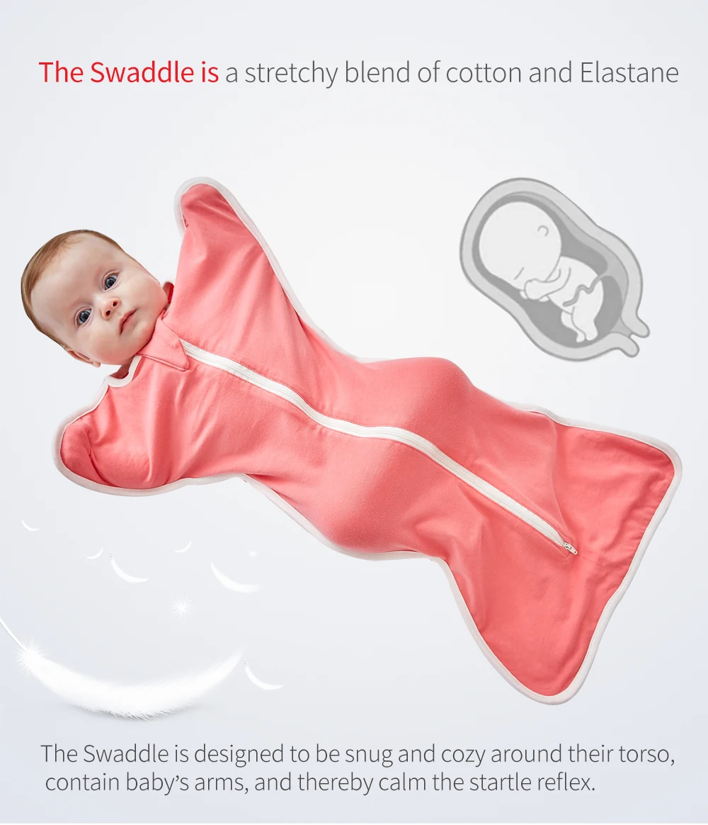 Insel neue Baumwolle Baby Wickel decke Frühling Herbst Reiß verschluss Wickel Neugeborene Baby decke Wickel Baby Bettwäsche Wickeln Nachtwäsche – Detail 3