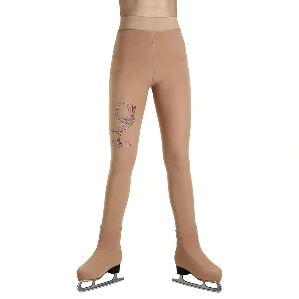 Women's Figure Skating Training Suit High-Quality Elastic Leggings Footed Tights Flesh-colored Black Full-coverage Half-coverage