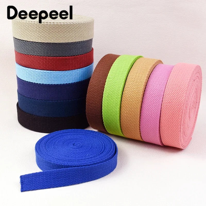 

8Meters 20-50mm Cotton Webbing 2mm Thick Backpack Canvas Ribbon Band Bag Strap Belt Sewing Bias Binding Tape Diy Accessories