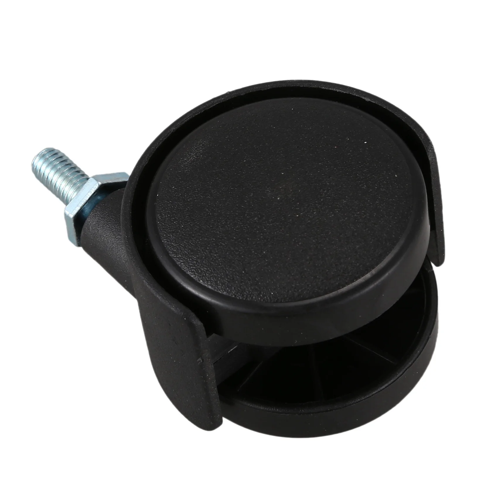 AB35-5Pcs 6Mm Threaded Stem 40Mm Dual Wheel Rotatable Caster Black