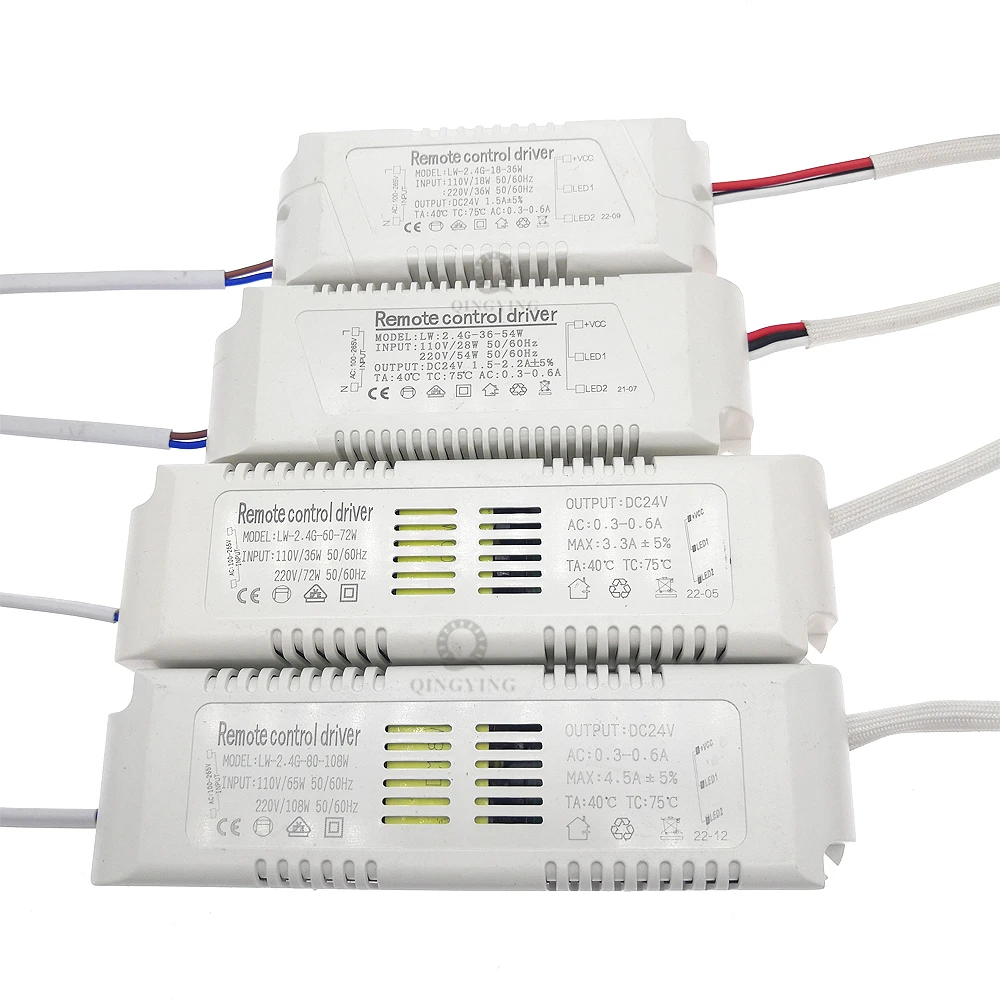 Fuente de alimentación de controlador LED, controlador de Control remoto para tira de LED de doble Color, atenuación, cambio de Color, 24V, 2,4G, salida de 18W-108W-150W, AC110V-220V