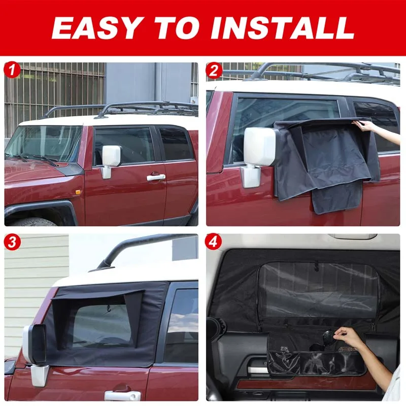

For Toyota FJ Cruiser 2007-2021 Car Window sunshade anti-insect cover automobile Car protection accessories