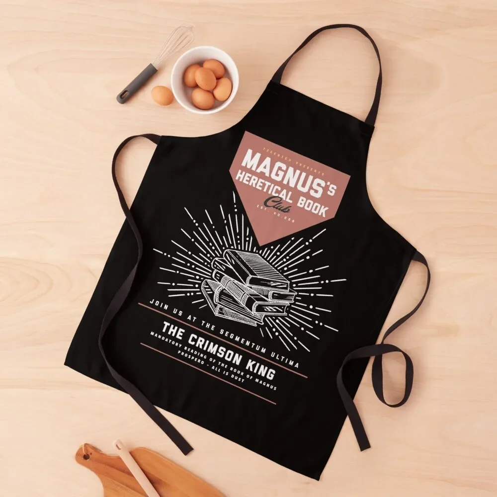 

Magnus's Heretical Book Club (Red/White) Apron Kitchen Novel Kitchen Accessories For Nail Stylist Kitchen Front Apron