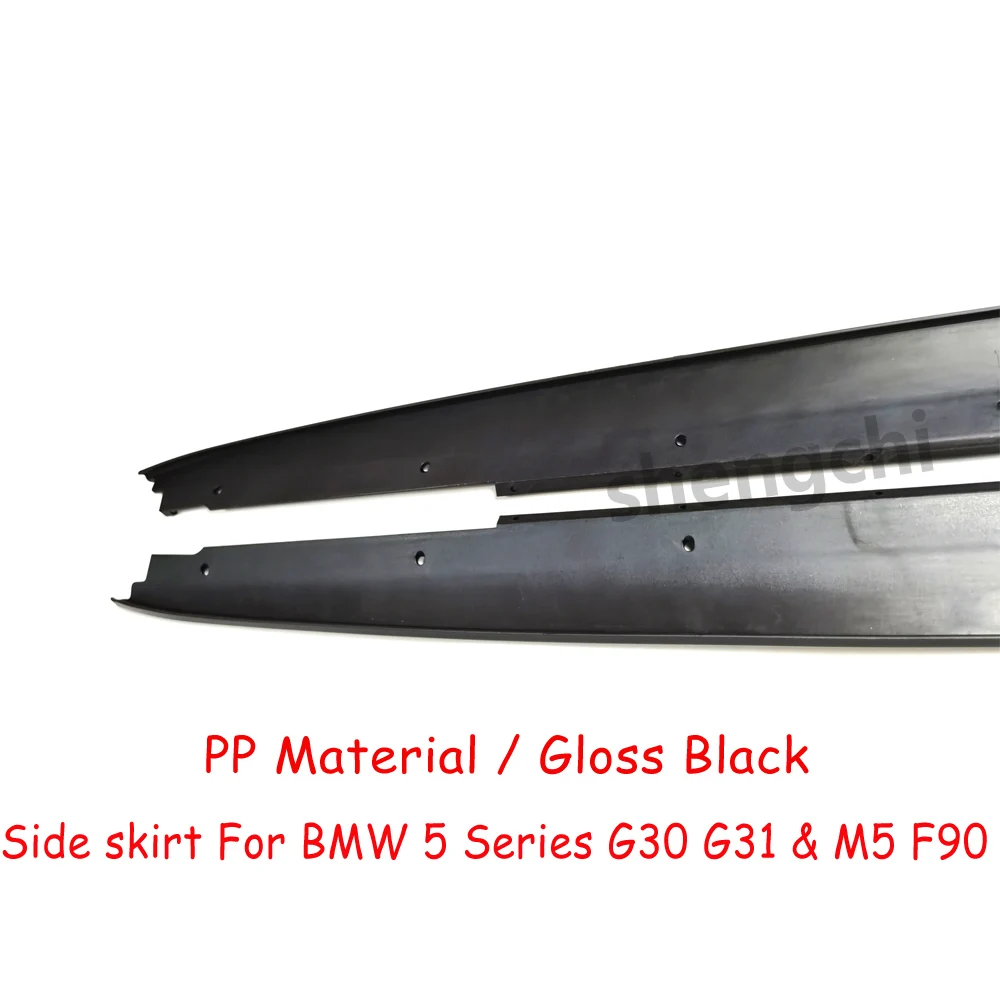 G30 M Performance Style Gloss Black PP Plastic Material Side Skirt For BMW 5 Series G31 M5 F90 Side Bumper Extensions M Sport