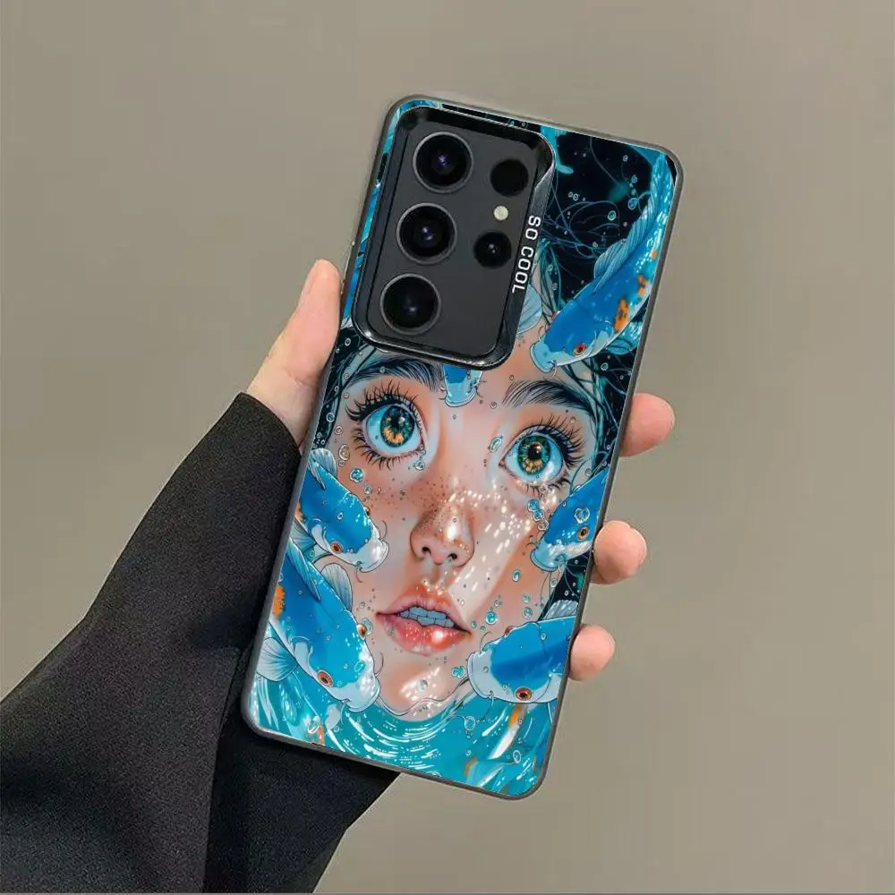 

Anime girl Phone Case for Galaxy S25 S24 S23 S22 S21 S20 Ultra/ FE/Plus shock-proof rear cover anti-fingerprint