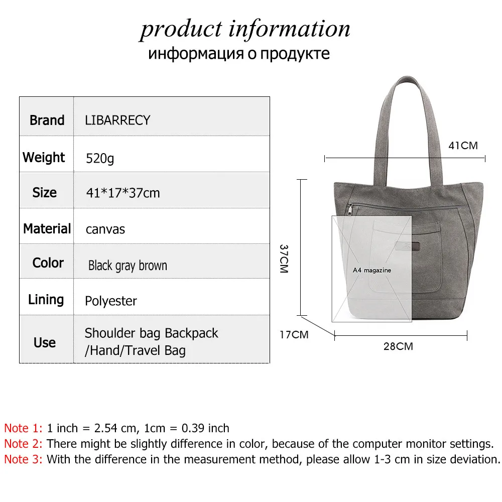 Casual Canvas Bag Large Capacity Women's Handbags Shoulder Bags Design Light Tote Bags Femlae Shopper Crossbody Bags Bolso Mujer