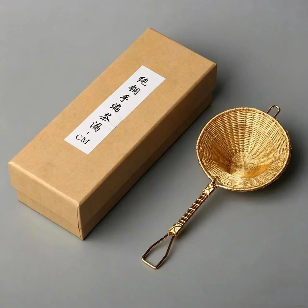 HYS tea leak pure copper tea filter pure hand-woven gold mesh silver tea set accessories