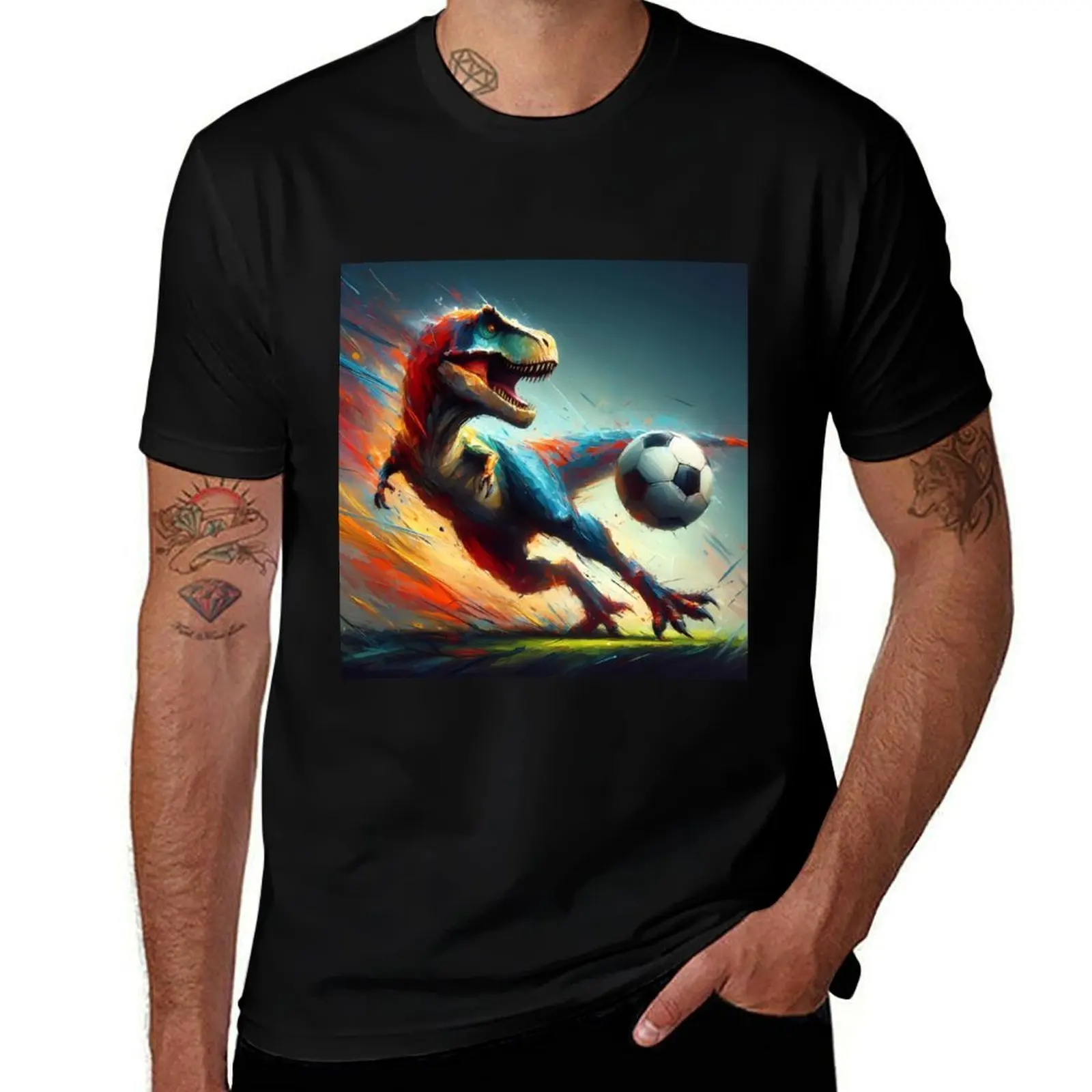 

T-Rex Football T-Shirt topping man t shirt T-shirts oversize tshirts for men