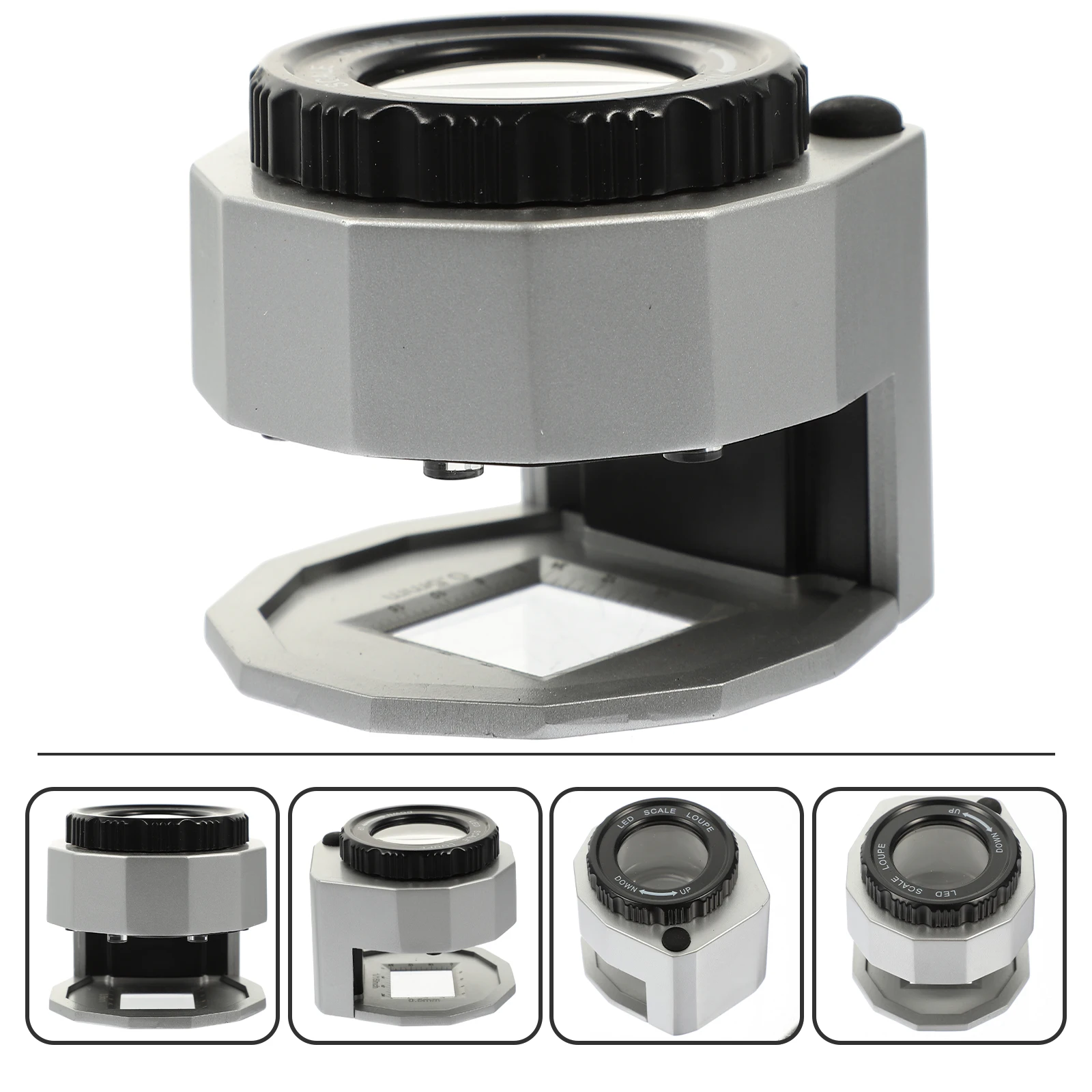 

1 Set Optical Glass Jewelry Led Magnifier Portable Dual Lens For Gems Coins Stamps Stones Antiques Small Pocket Carry Durable