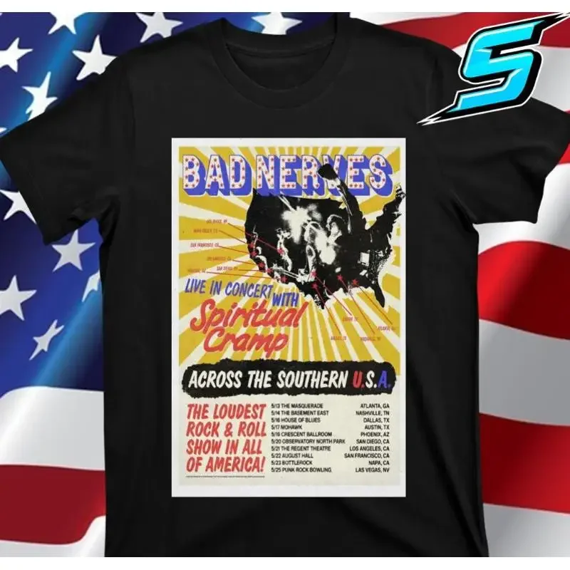 Tour 2025 Bad Nerves Poster T Shirt Size S 5Xl