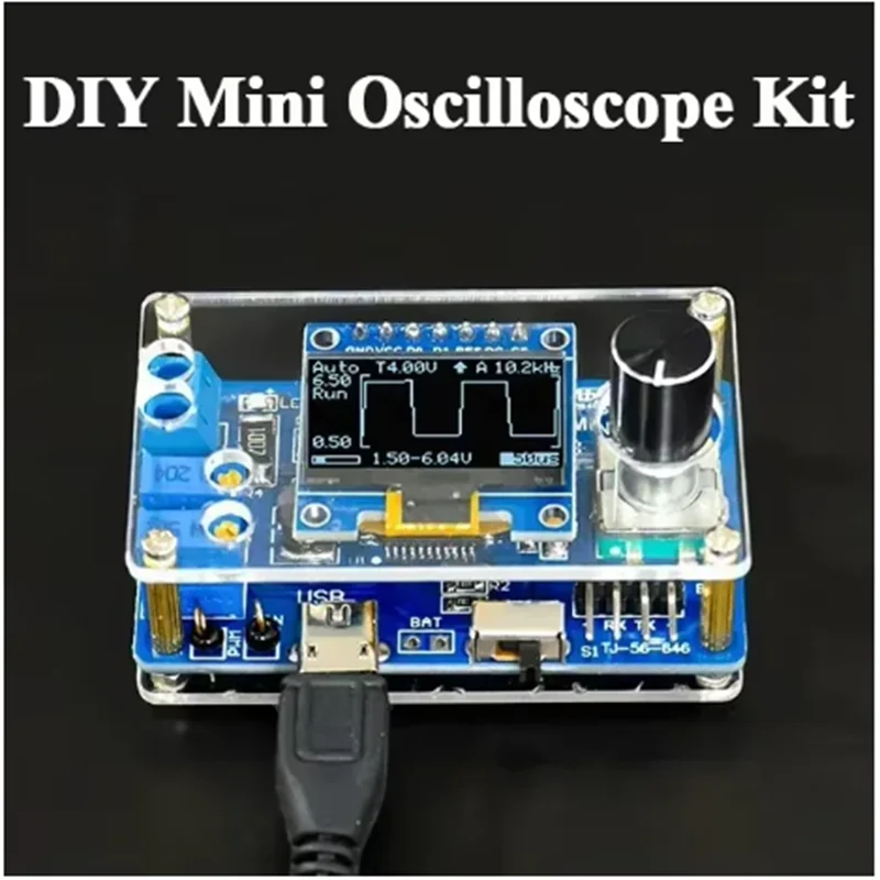 DIY Mini Digital Oscilloscope Kit STC8K8A Microcontroller Electronic Soldering Practice Loose Parts