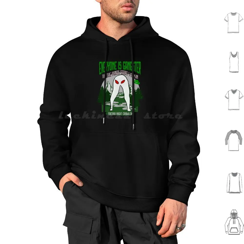 Fresno Night Crawler Meme Design Cryptid Lover Gift Hoodies Long Sleeve Fresno Nightcrawler Cryptid Mothman Bigfoot Loch