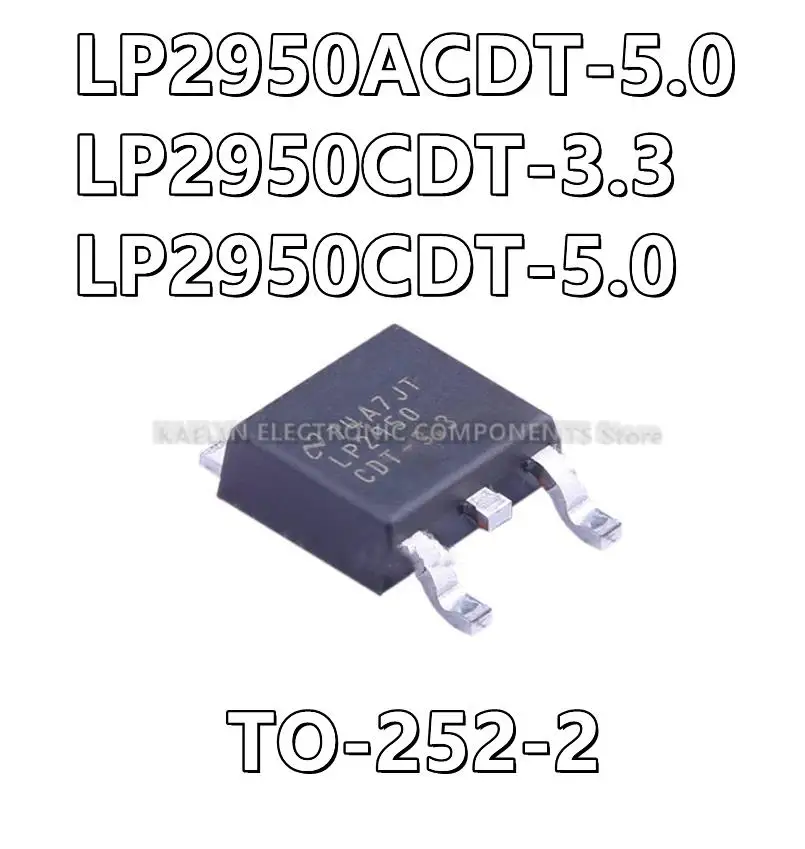 10Pcs/lot LP2950ACDT-5.0 LP2950ACDT LP2950CDT-3.3 LP2950CDT-5.0 LP2950CDT LDO Voltage Regulators 5V 100mA Low Power TO-252-2