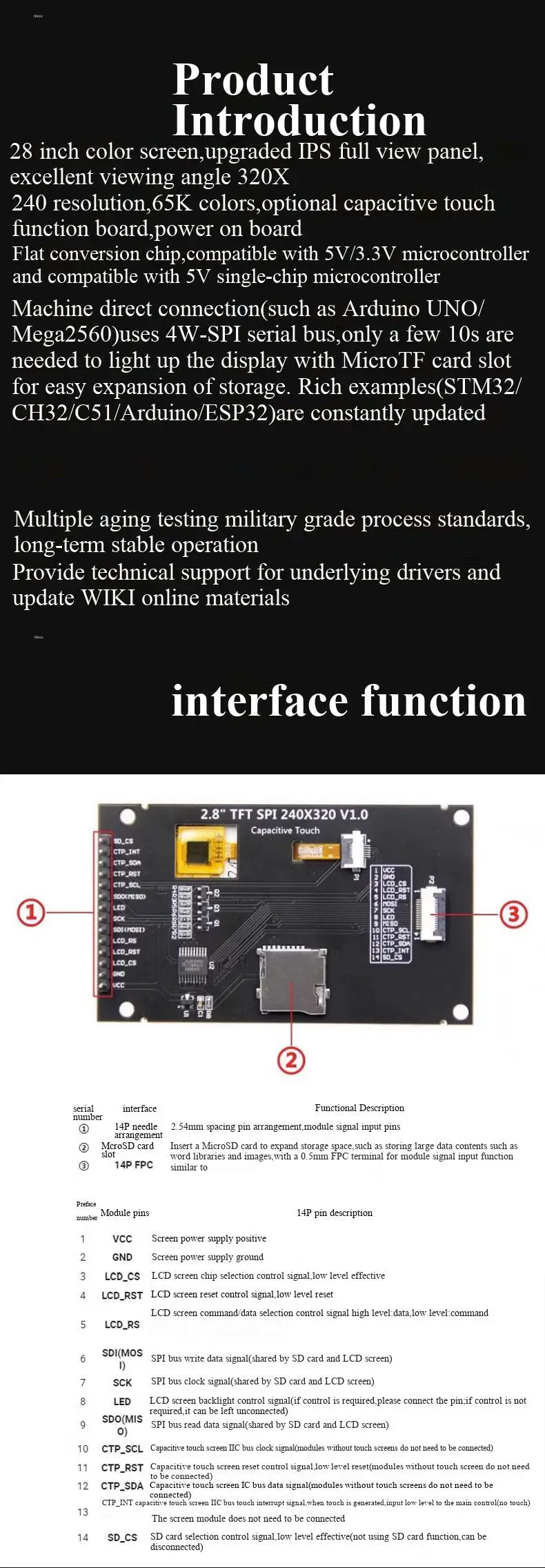 1,28/1,54-Zoll rundes TFT-Modul mit 240x240 hochauflösendem IPS-Vollbild-LCD-Display in Vollfarben-RGB – Detail 12