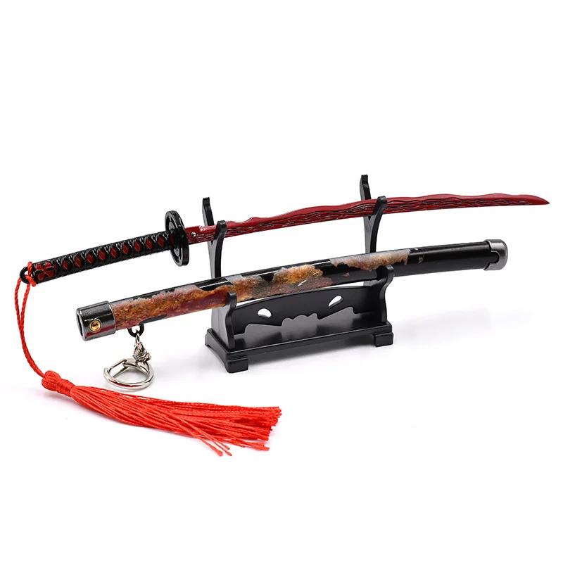 ดาบคาตานะโลหะ 24 ซม. รุ่น Rivers of Blood Okina ER อุปกรณ์เสริมเกม ขนาด 1:6 แบบป๊อปอัพ ของสะสมตกแต่งบ้าน ของเล่น