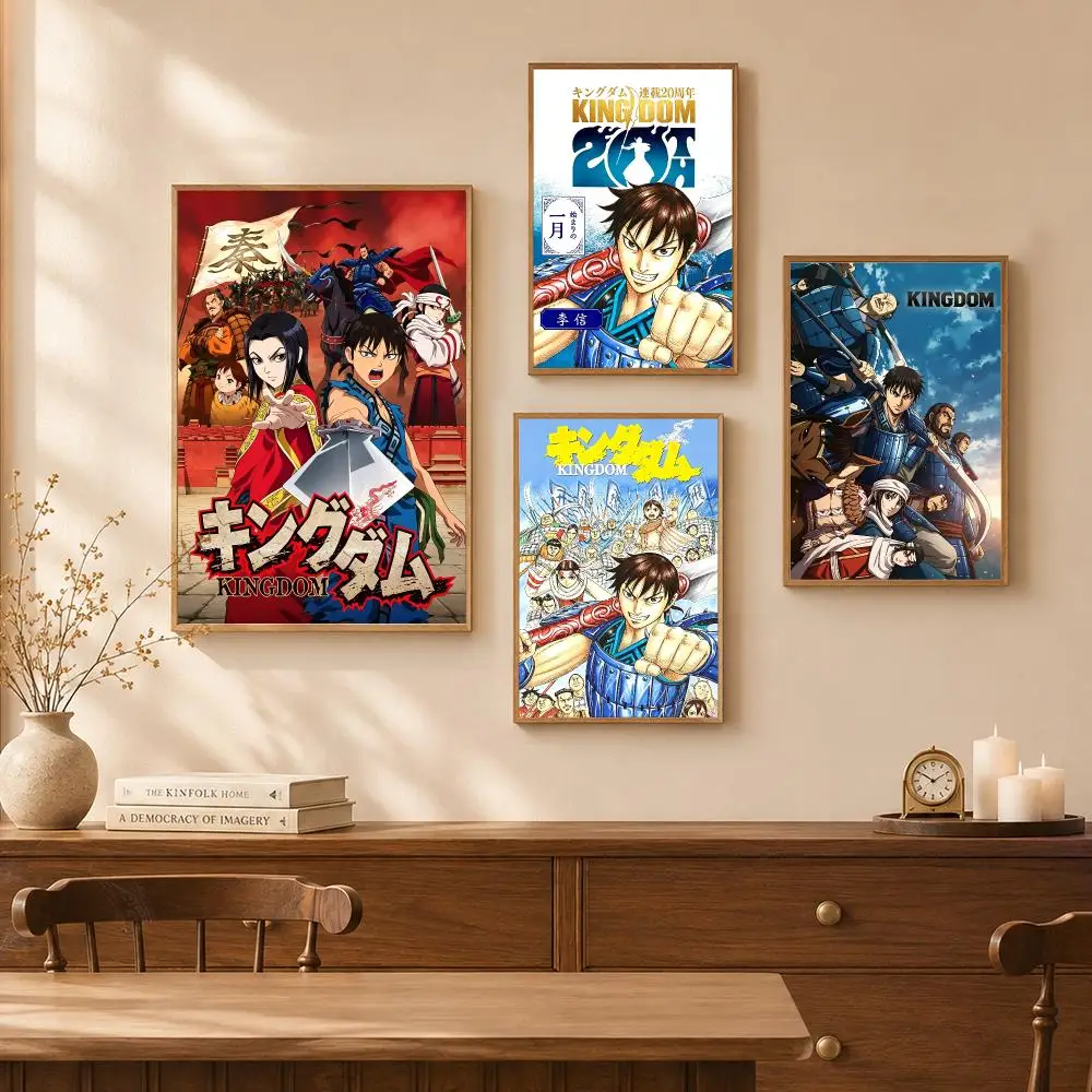 Anime Historical K-Kingdom Shin Character Poster Self-Adhesive Wall Art Poster HD Waterproof PP Bedroom Cafe Gym Home Decor Gift