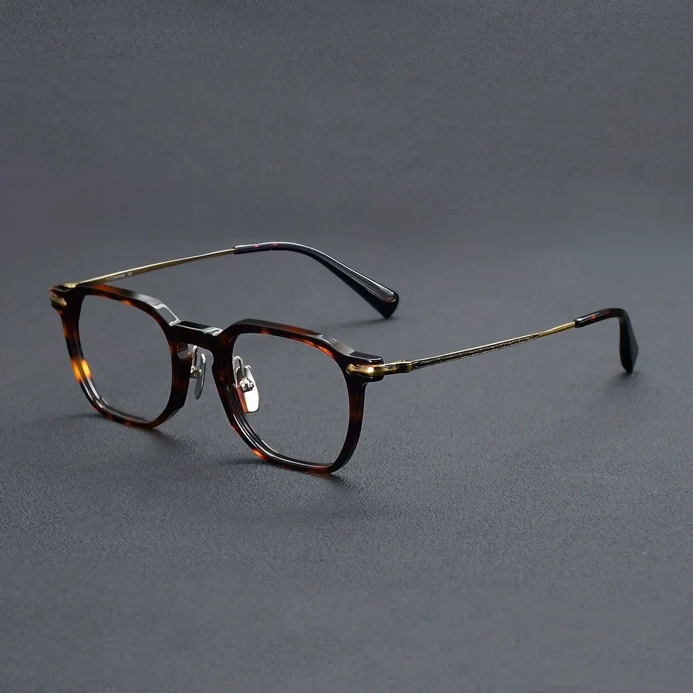 Retro square eyeglass frame 0TW6024 pure titanium eyeglass frame can be paired with prescription glasses