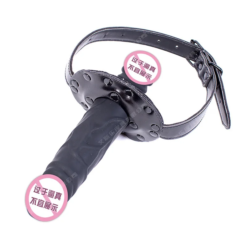 BDSM Sex Slave Mouth Gags Double Head Bondage Restraints Realistic Dildo Open Mouth Gag Ball Couples Oral Sex Toys for Women Men