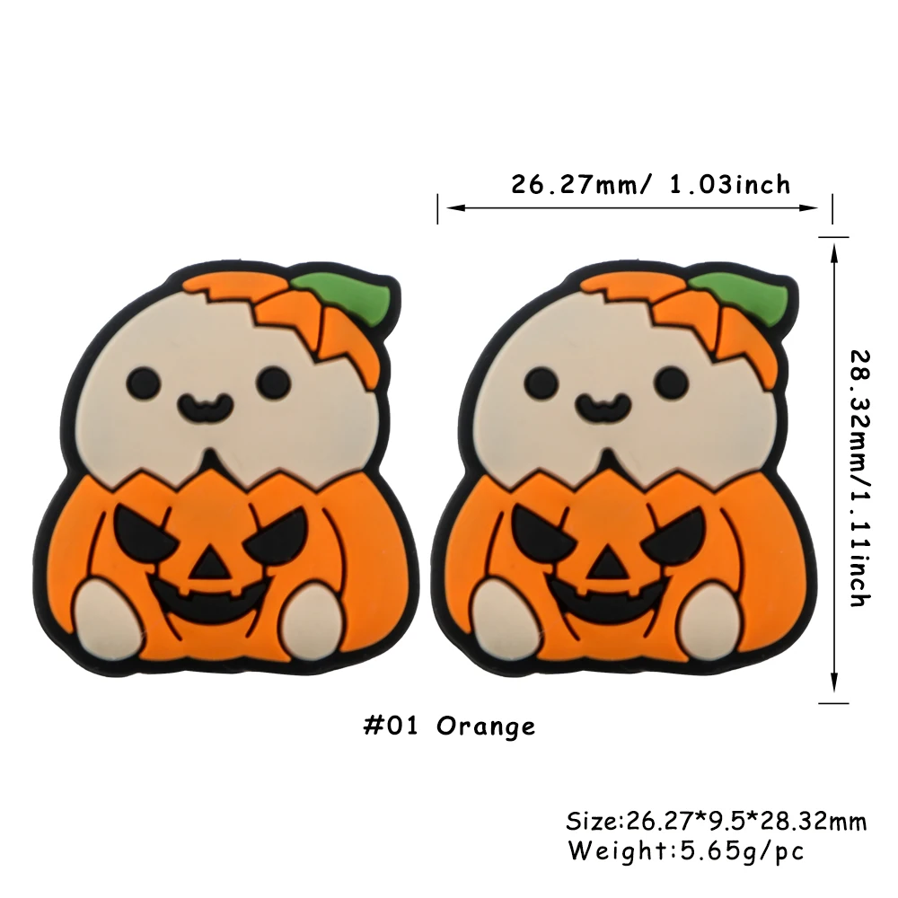 5/10pcs New Cartoon Animals Silicone Focal Beads Halloween Series For Jewelry Making DIY Keychain Bracelet Jewelry Accessories