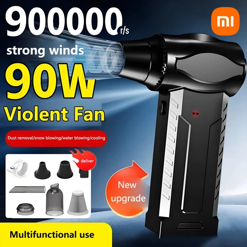 Xiaomi 900000 Rpm Turbo Fan Vacuum Cleaner High-speed Motor Violent Fan Integrated 2-in-1 Blowing Suction Function 2025 New