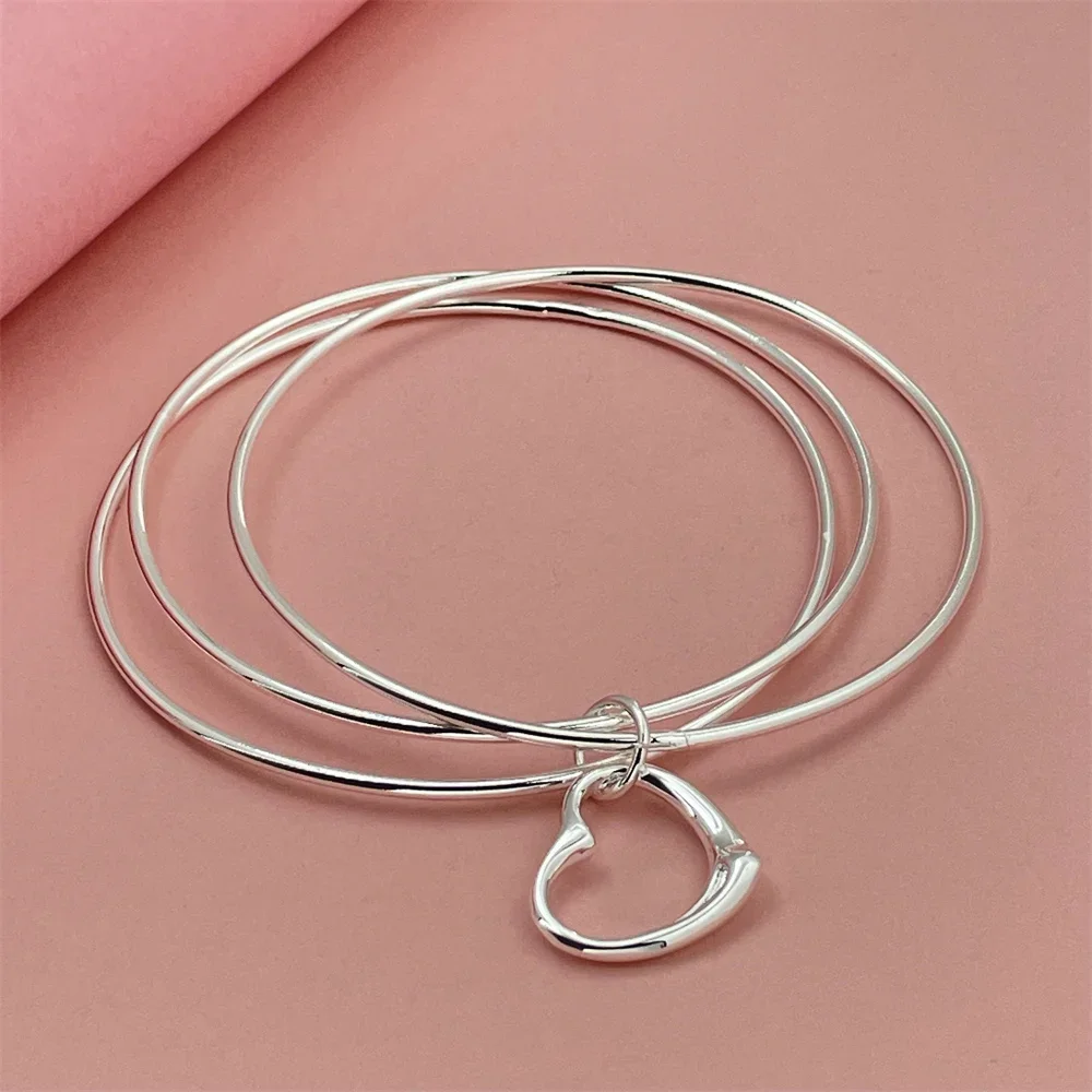 New 925 Sterling Silver Open Bracelet Suitable For Men And Women To Wear Or Give As Gifts