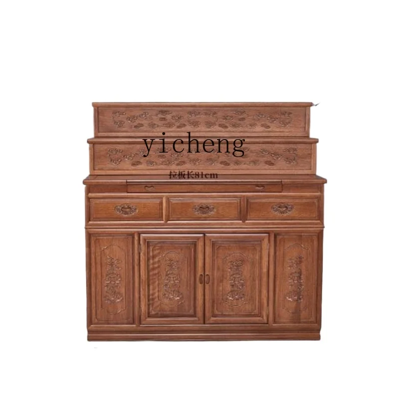 

ZK Buddhist hall table incense Buddhist table Tibetan three-layer Buddhist shrine solid wood household simple cabinet shrine